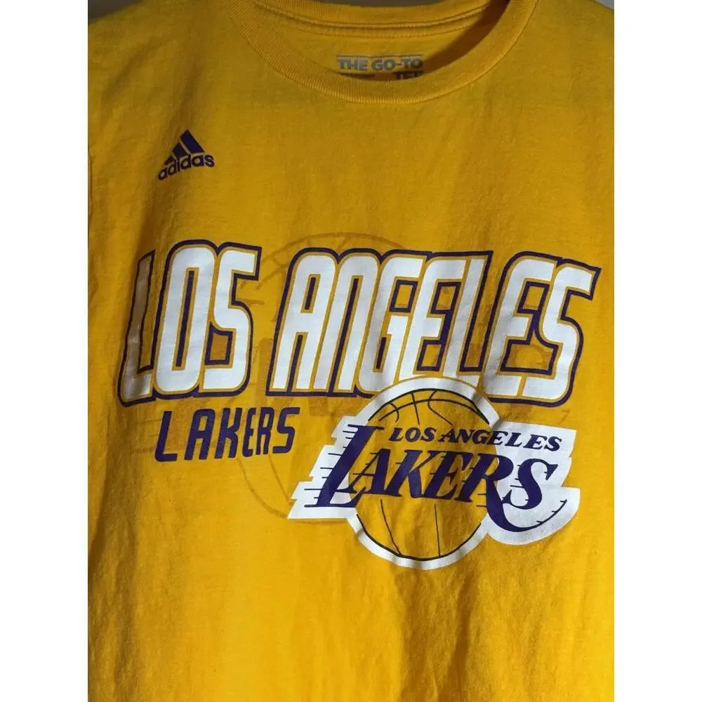 Adidas NBA Los Angeles Lakers Go-To Tee T-Shirt Gold Size S
